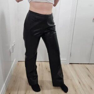 Vintage black genuine leather pant size 27